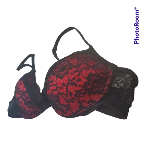 LA SENZA Red Black Push Up Bra - Size XS, 32A - Picture 2 of 5